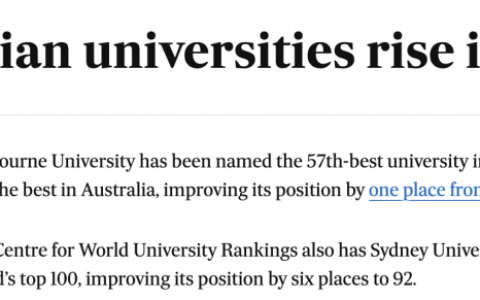 CWUR全球大学排行！墨大全澳最佳，3/4澳洲大学排名上升！
